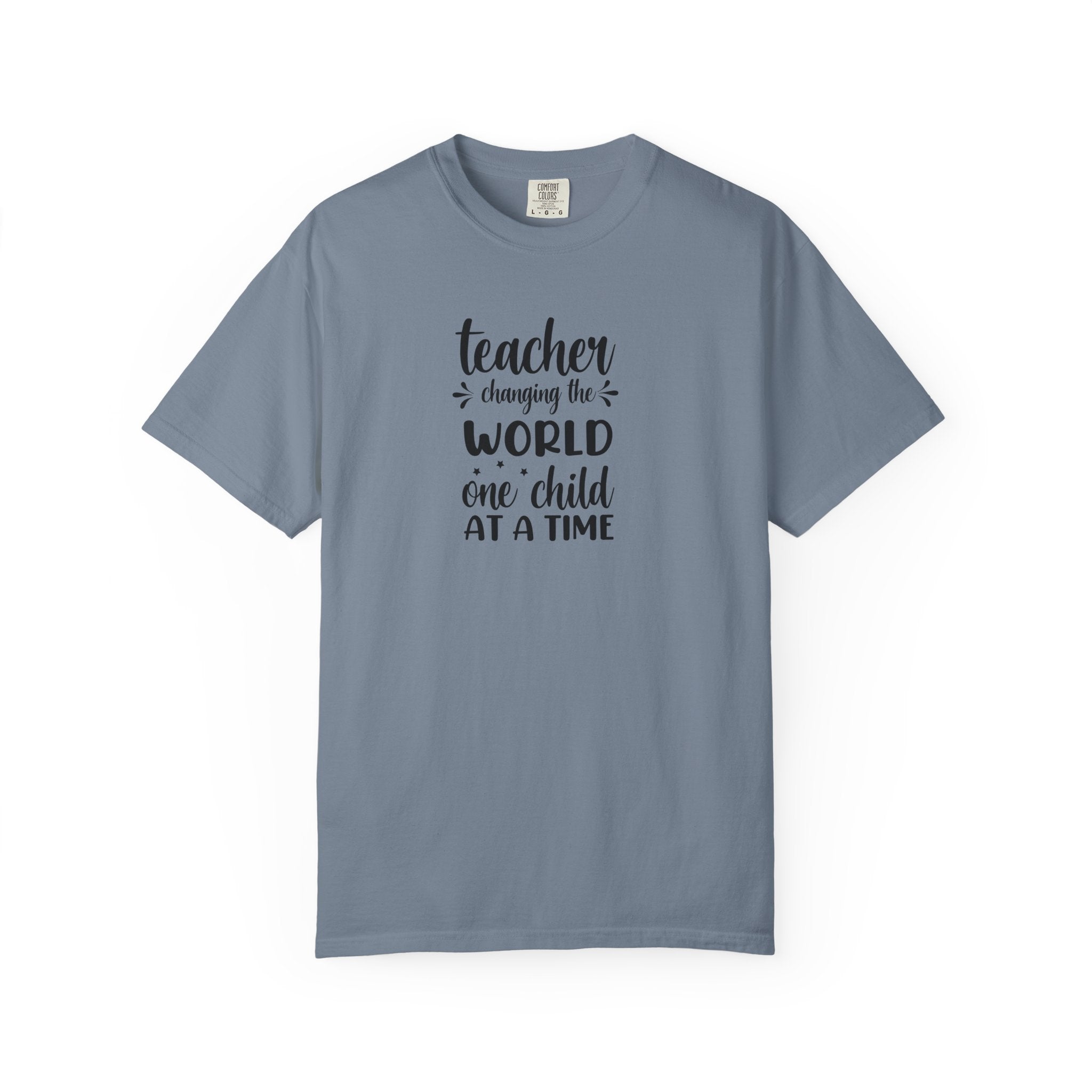 Teacher T-Shirt – "Changing the World One Child at a Time" Inspirational Educator Tee