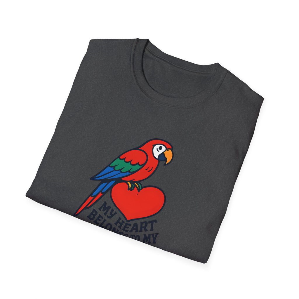 Parrot Lover T-Shirt — "My Heart Belongs to My Parrot" Graphic Tee