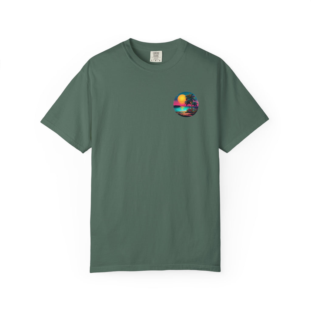 Sunset Sand T-Shirt — Palm Tree Beach Graphic Tee