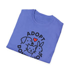 Adopt Don’t Shop T-Shirt — Cute Rescue Pet Love Tee (Cat, Dog & Bunny)