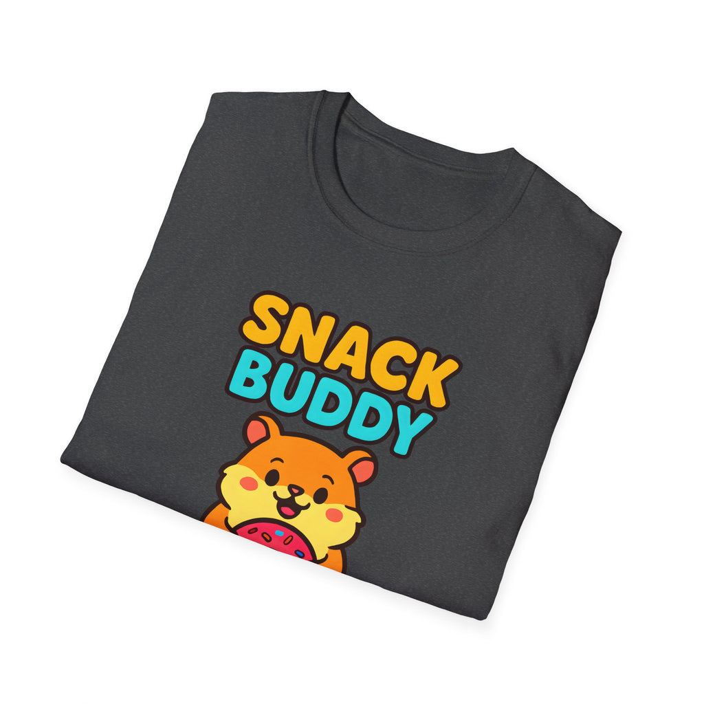 Snack Buddy T‑Shirt — Cute Cartoon Hamster Holding Donut