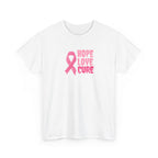 Breast Cancer Awareness Tee — Pink Ribbon "Hope Love Cure"