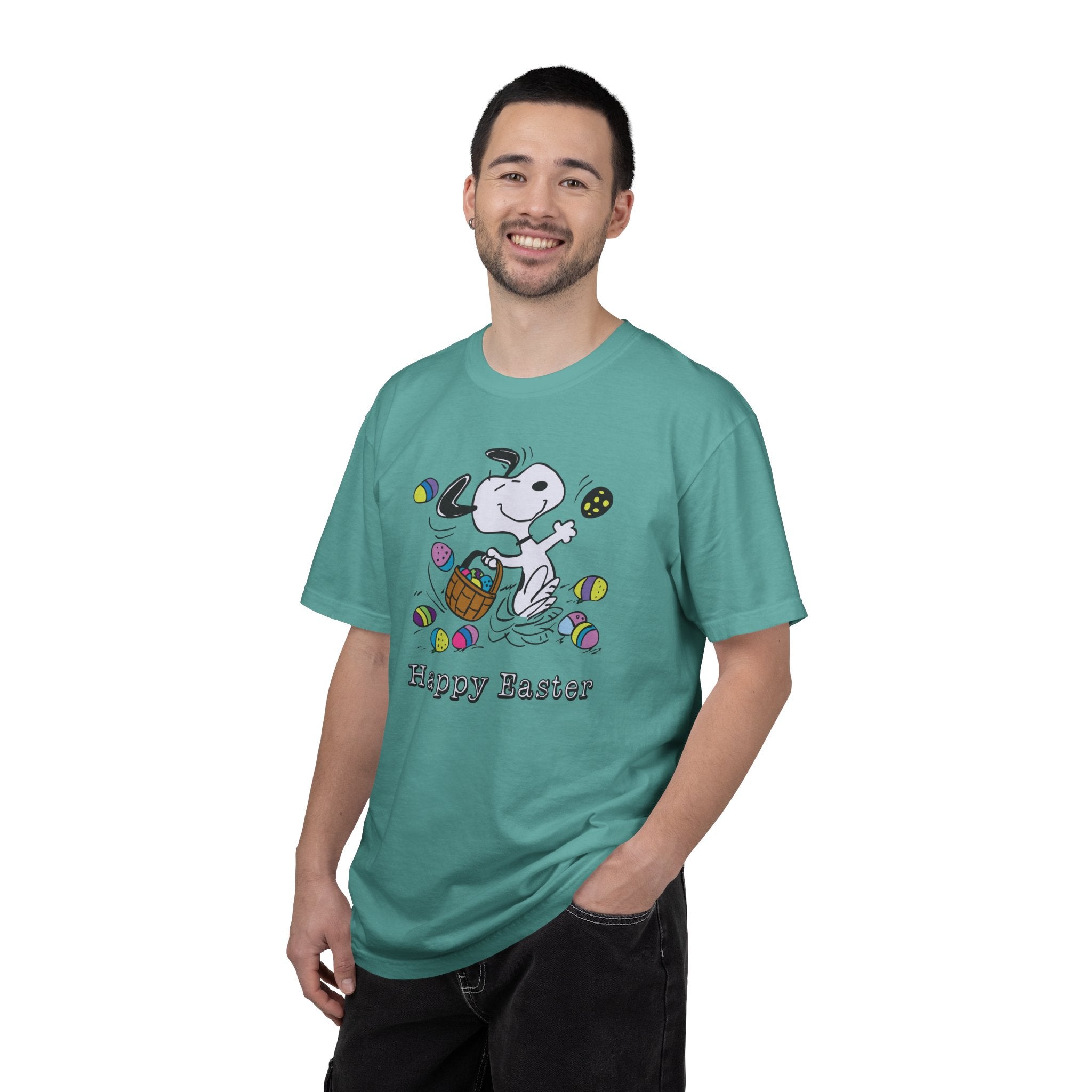 Easter Snoopy T-Shirt — "Happy Easter" Cartoon Egg Hunt Tee