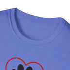 Dog Lover T-Shirt — “The Best Things in Life Are Furry” Paw Heart Tee