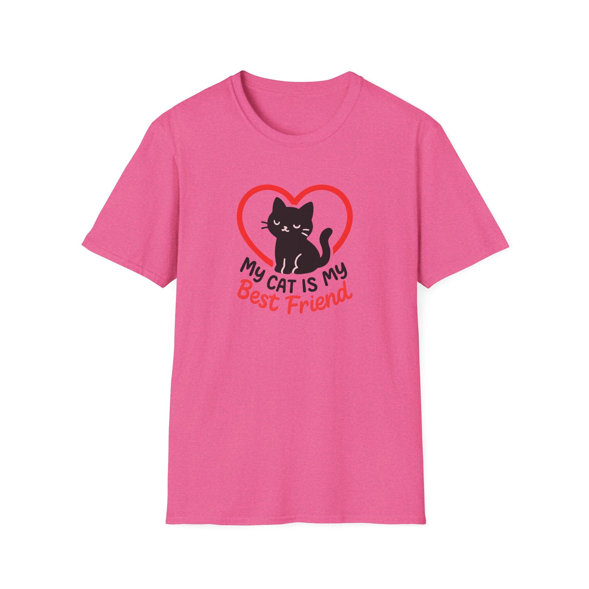 My Cat Is My Best Friend T-Shirt — Cute Cat Heart Graphic Tee for Cat Lovers