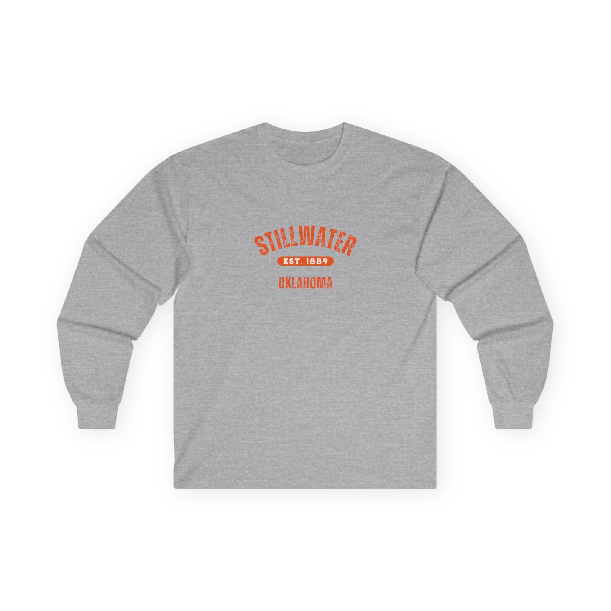 Stillwater Oklahoma Long Sleeve Tee — Vintage Campus Shirt
