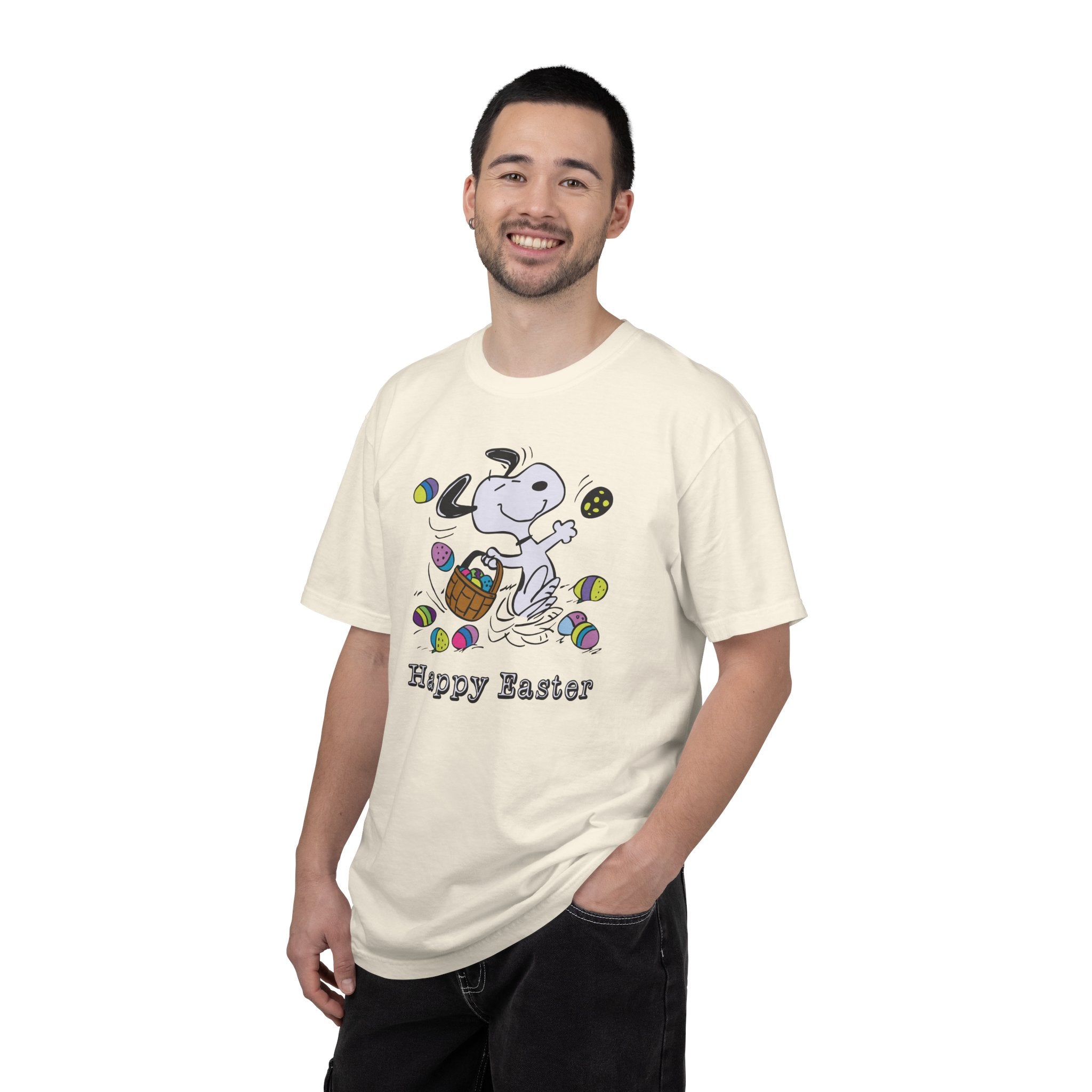 Easter Snoopy T-Shirt — "Happy Easter" Cartoon Egg Hunt Tee