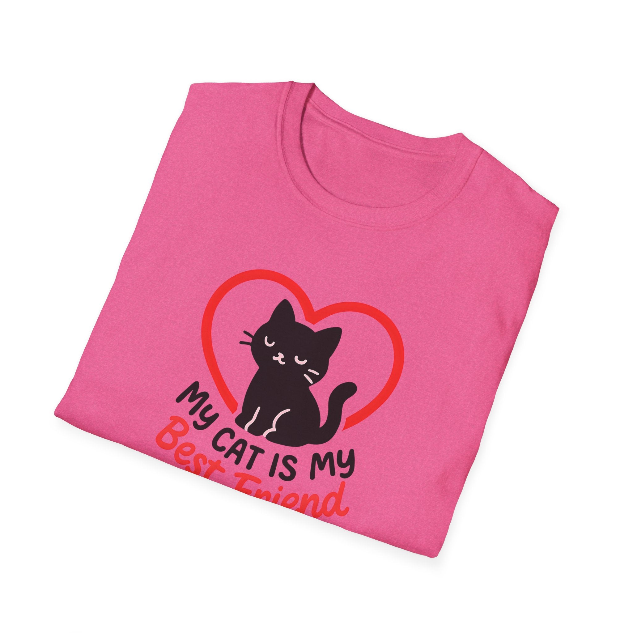My Cat Is My Best Friend T-Shirt — Cute Cat Heart Graphic Tee for Cat Lovers