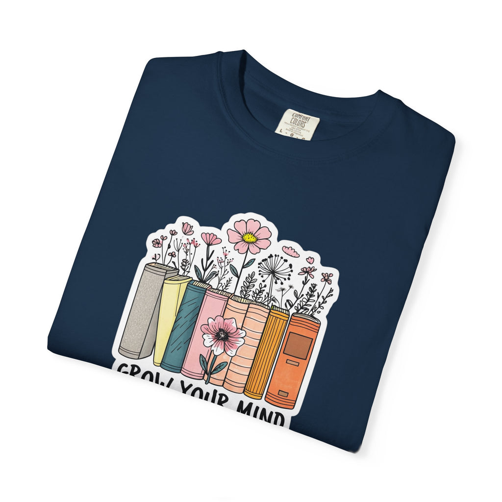 Grow Your Mind Book Stack T-Shirt