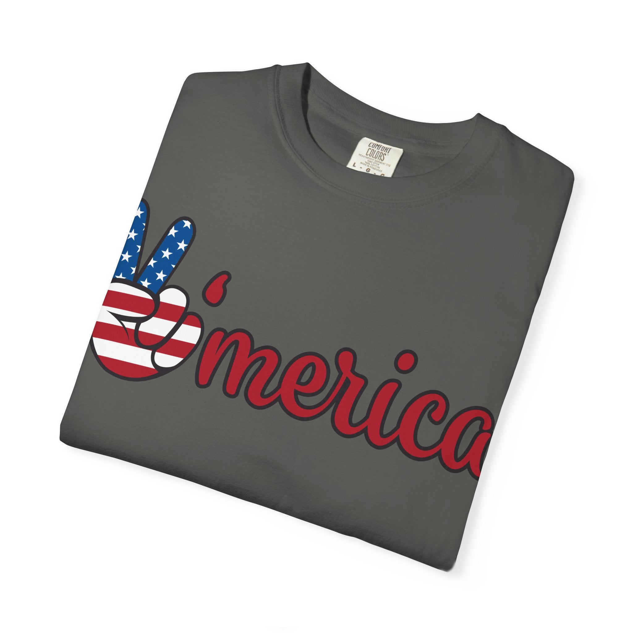'Merica Peace Sign T-Shirt — Patriotic USA Flag Graphic Tee for 4th of July