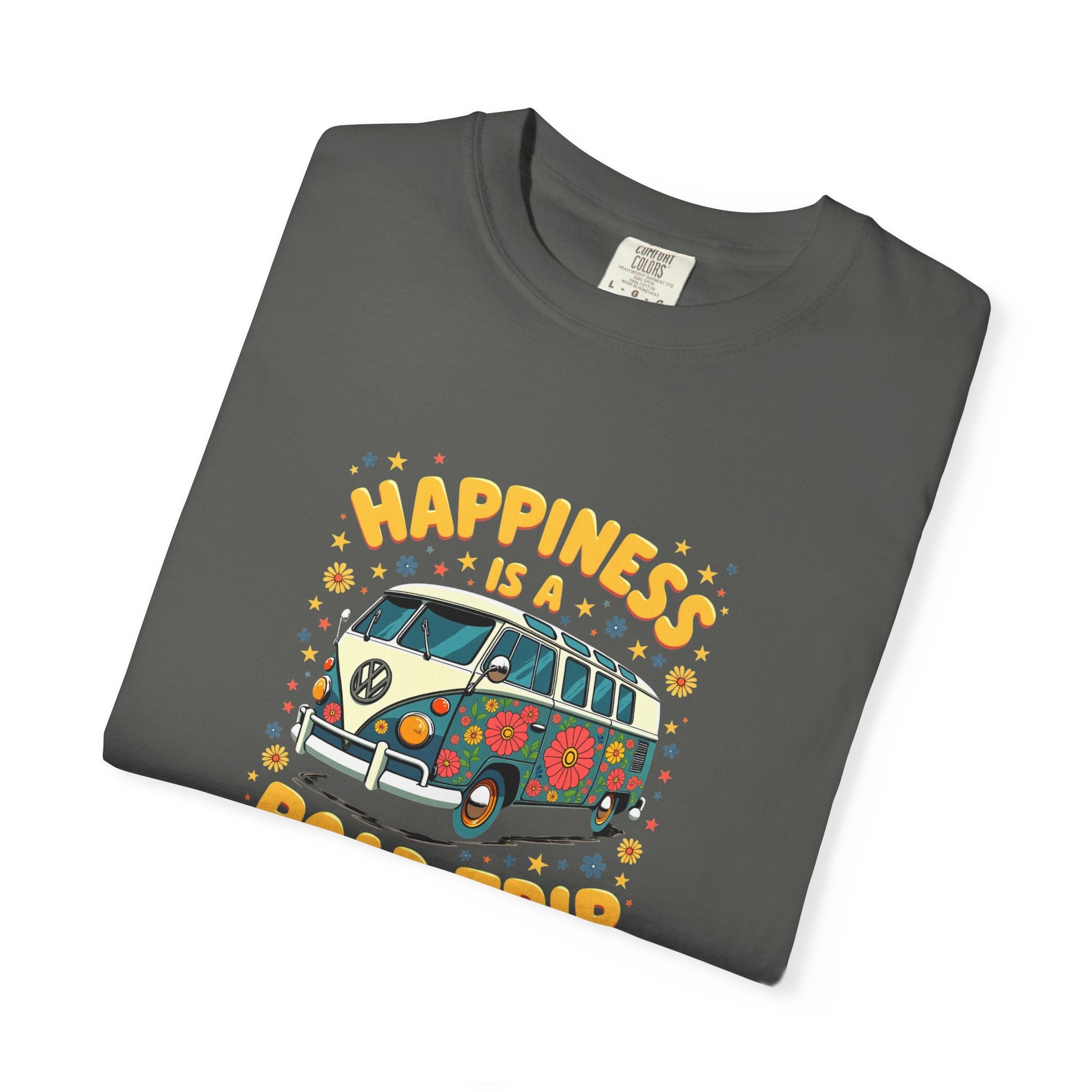 Road Trip T-Shirt — "Happiness Is A Road Trip" Vintage Camper Tee