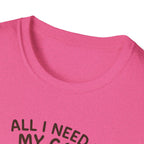 Cat and Coffee T‑Shirt — "All I Need Is My Cat and Coffee" Cute Cat in Mug Tee