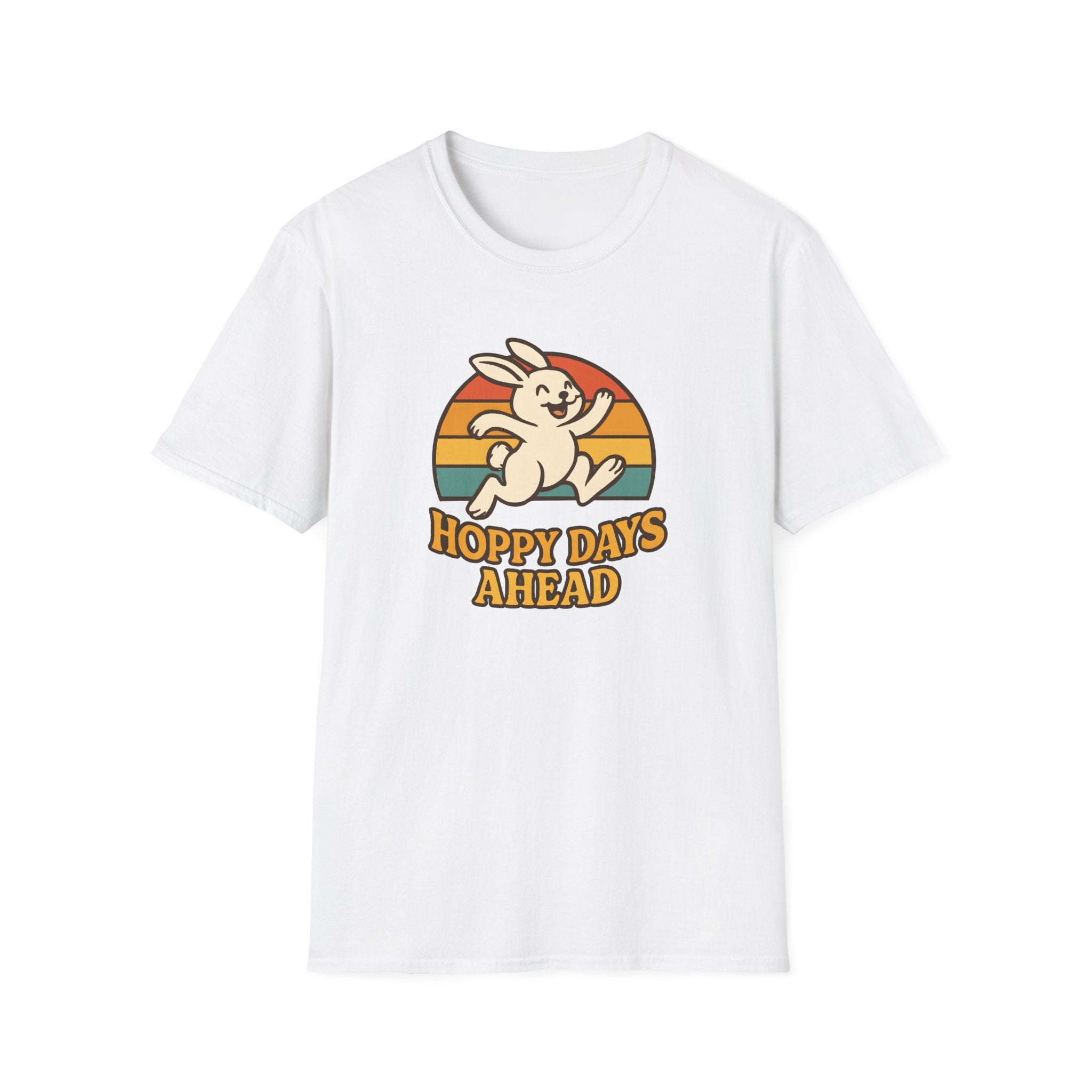 Hoppy Days Ahead T-Shirt — Retro Bunny Easter Tee