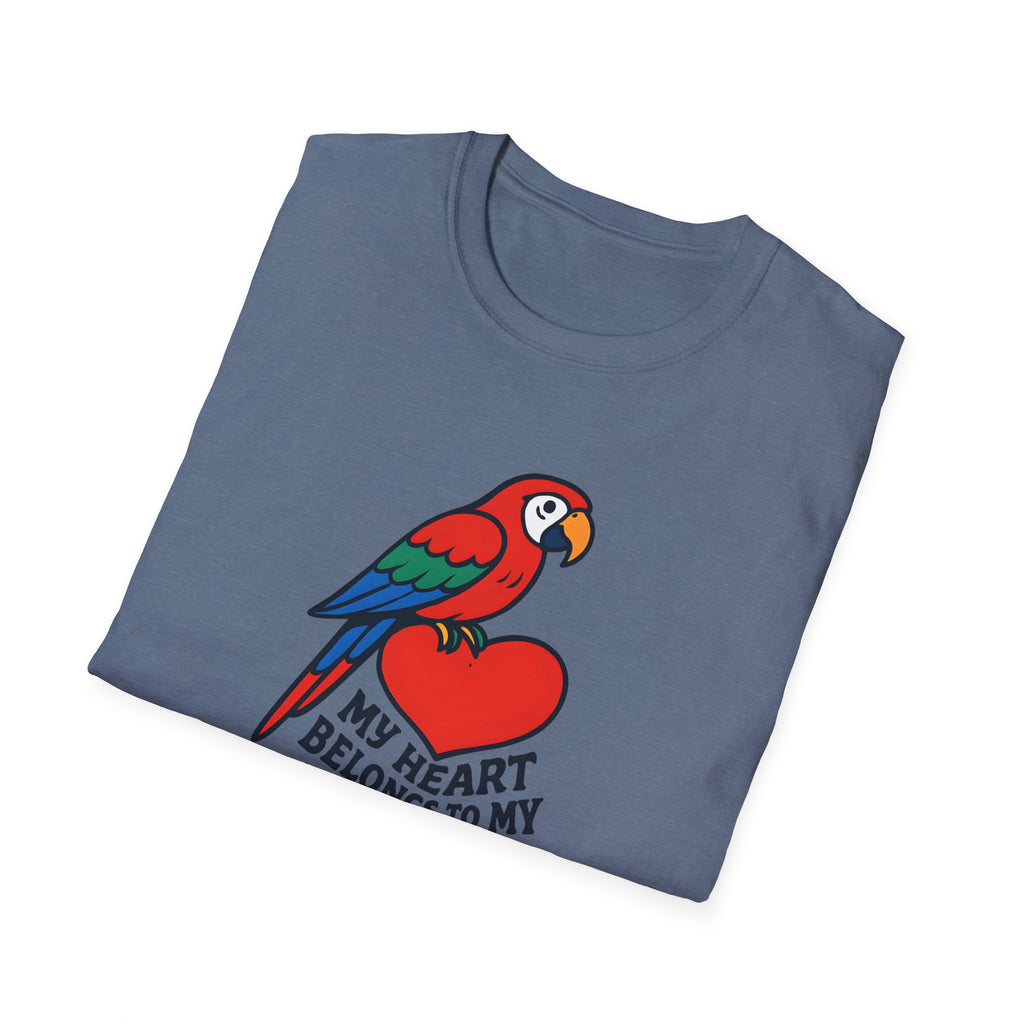Parrot Lover T-Shirt — "My Heart Belongs to My Parrot" Graphic Tee