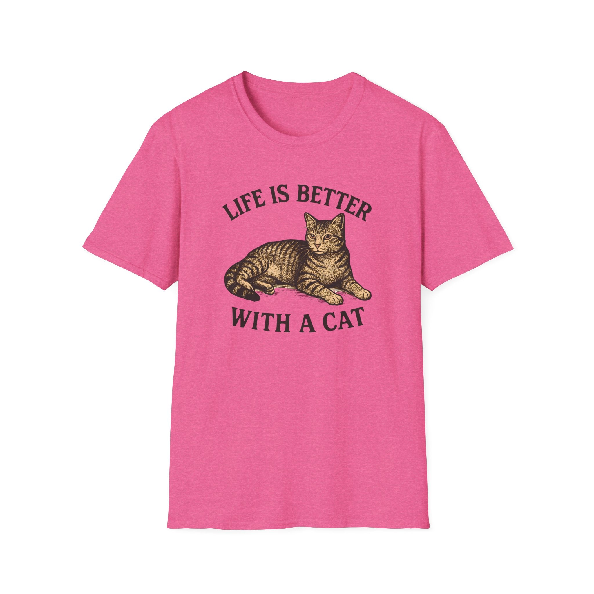Life Is Better With a Cat T-Shirt — Vintage Tabby Cat Tee for Cat Lovers