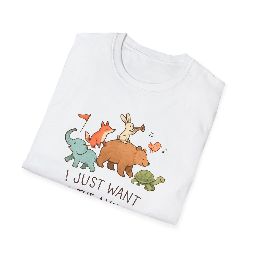 I Just Want All The Animals T-Shirt — Cute Animal Stack Tee for Animal Lovers