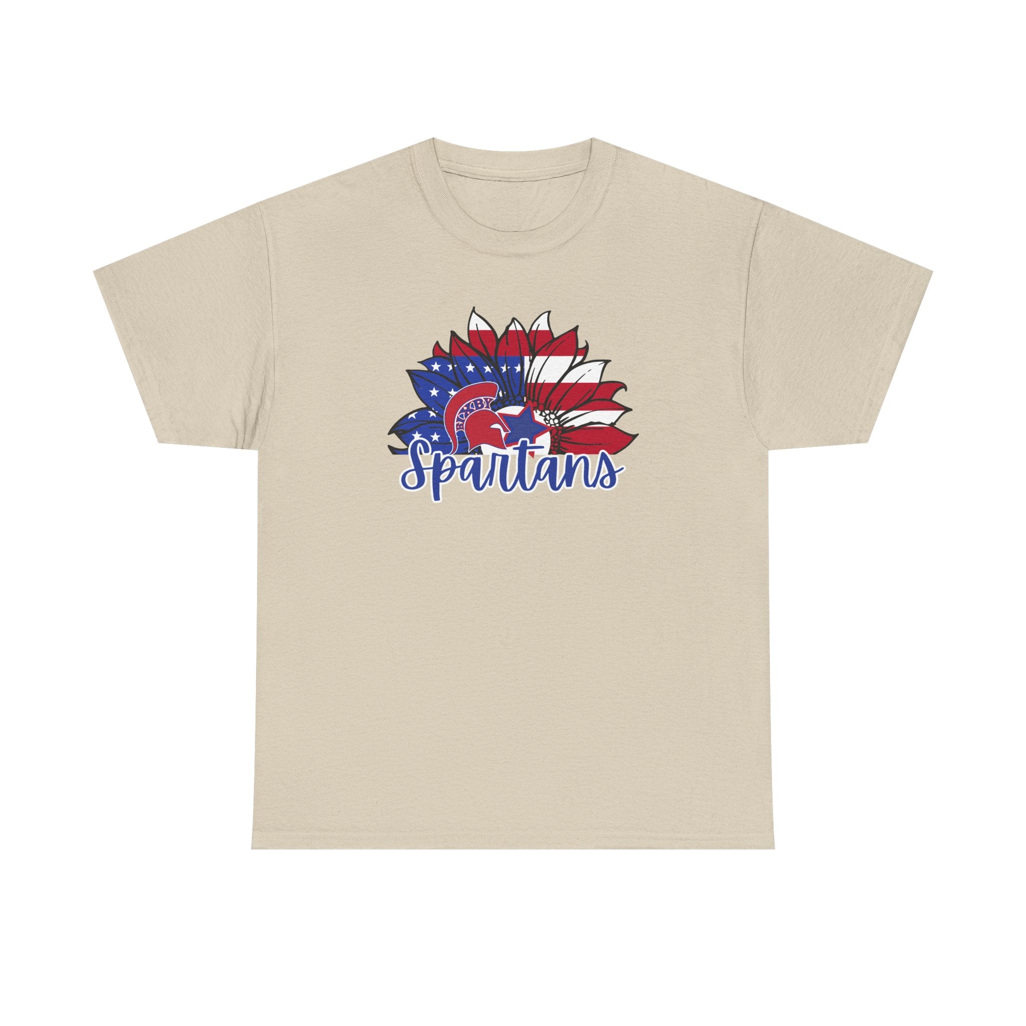 Bixby Spartans Patriotic American Flower T-Shirt