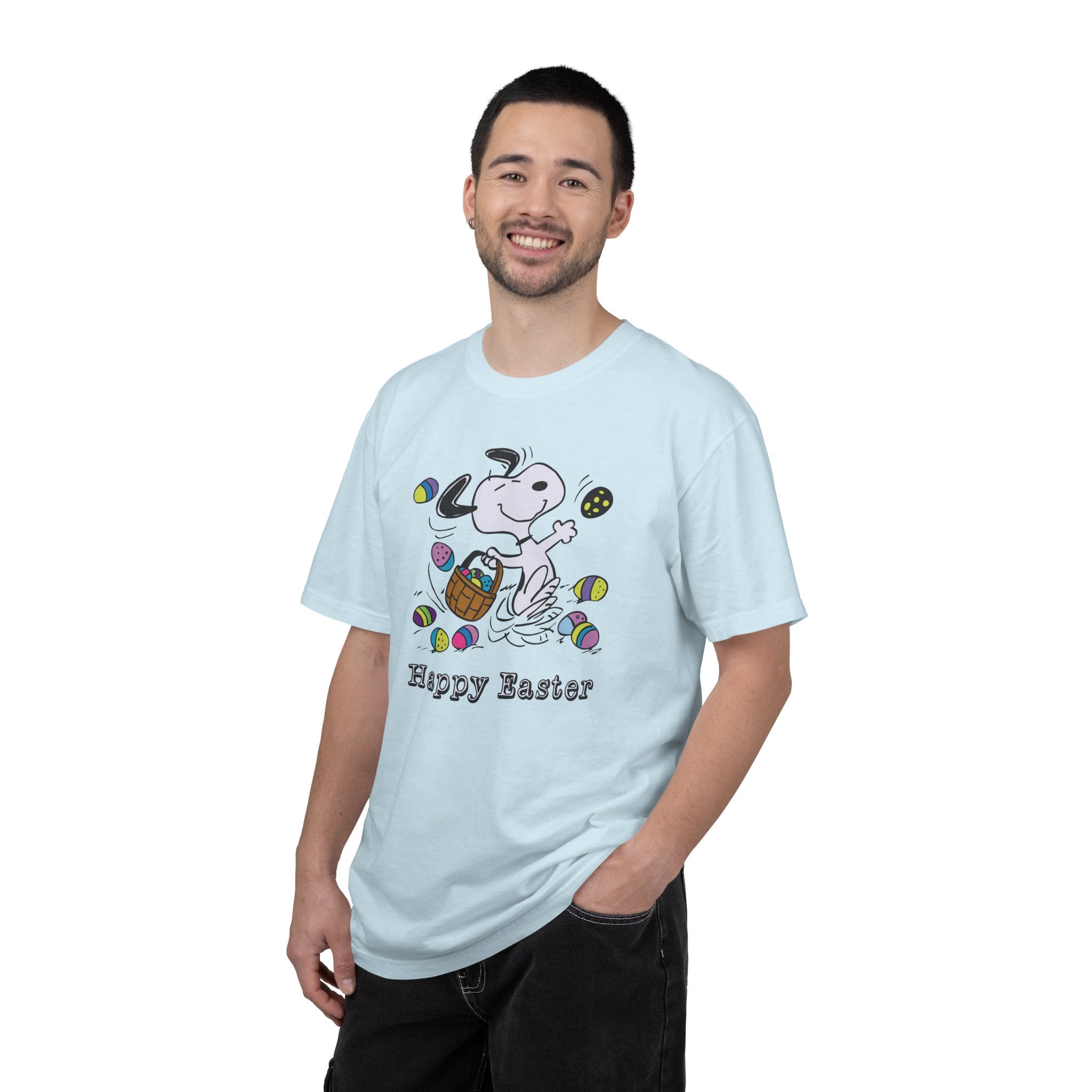 Easter Snoopy T-Shirt — "Happy Easter" Cartoon Egg Hunt Tee