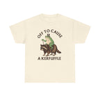 Off to Cause a Kerfuffle T-Shirt — Funny Frog Riding Raccoon Graphic Tee
