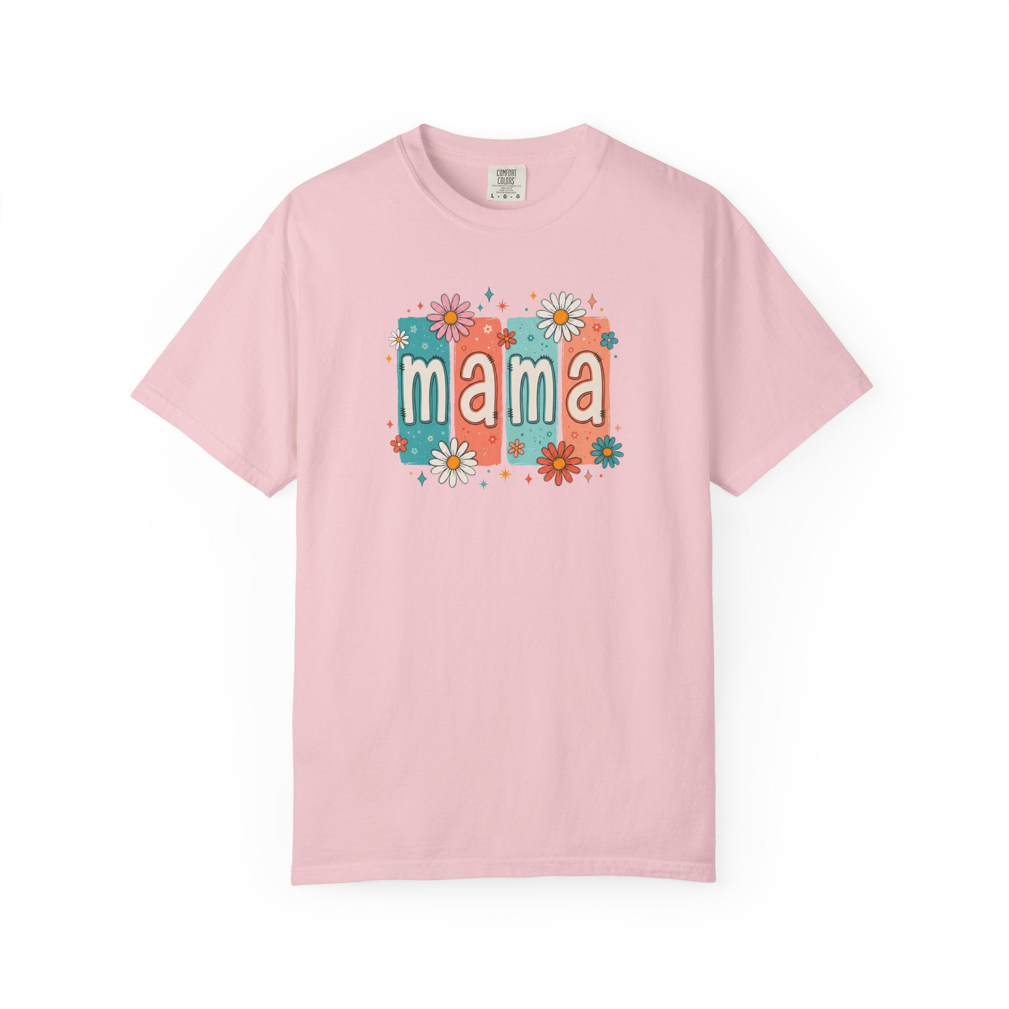 Mama Floral Tee — Retro Block Letter Mother's Day T-Shirt
