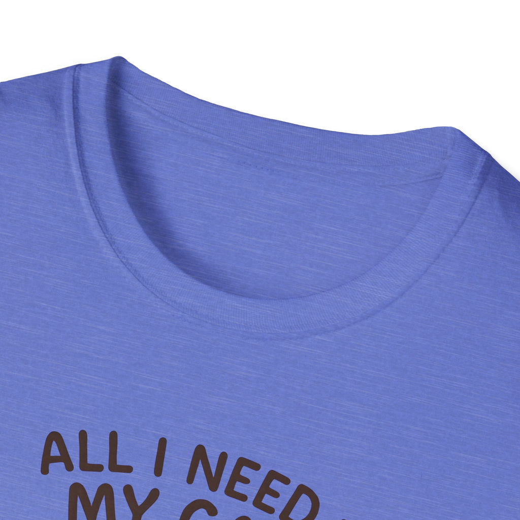 Cat and Coffee T‑Shirt — "All I Need Is My Cat and Coffee" Cute Cat in Mug Tee