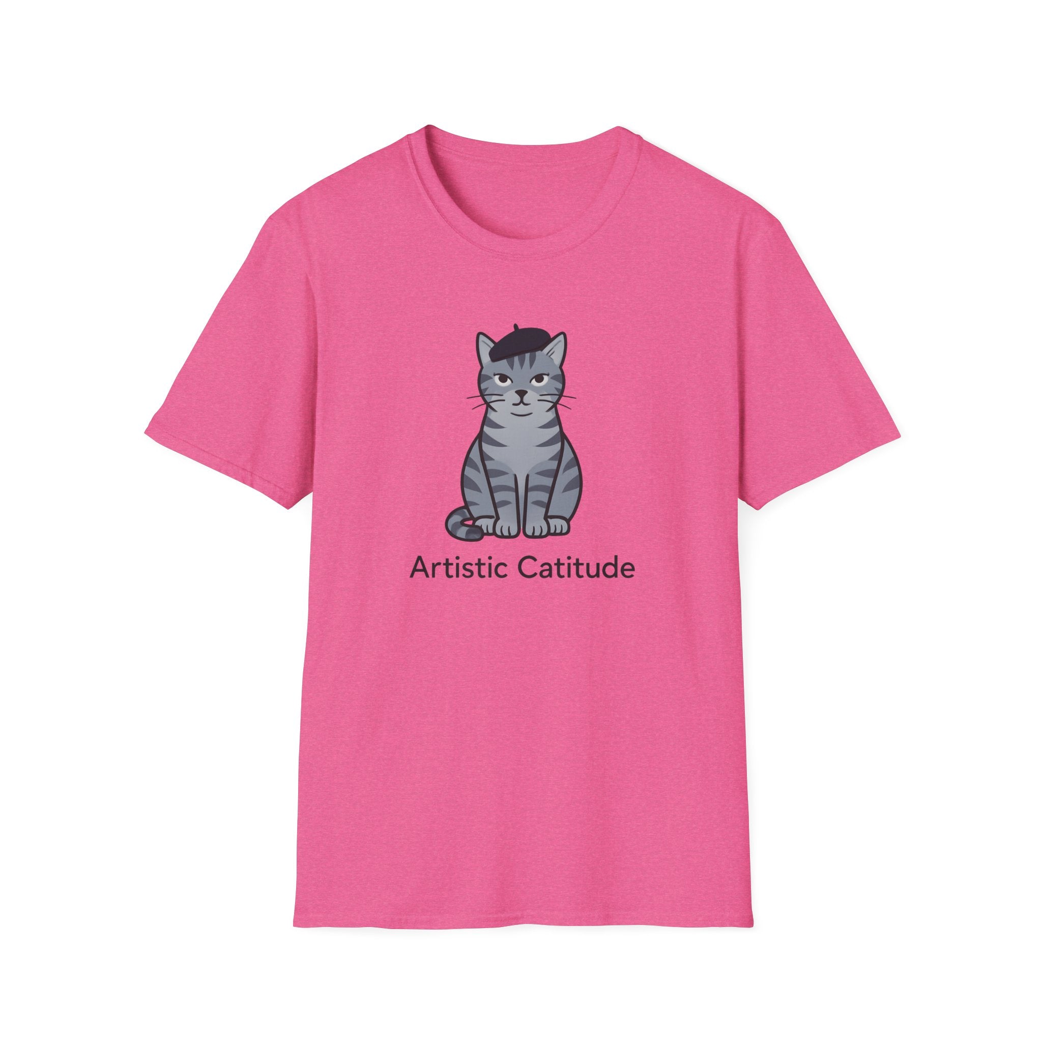 Artistic Catitude T-Shirt — Cute Gray Tabby Cat Graphic Tee