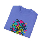 Unisex T-Shirt — 'Unleash Your Colors' Rainbow Chameleon Graphic Tee