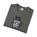 Coffee Is My Happy Place T-Shirt — Cat & Coffee Graphic Tee