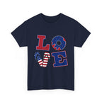 Patriotic LOVE Tee - USA Flag Donut Graphic
