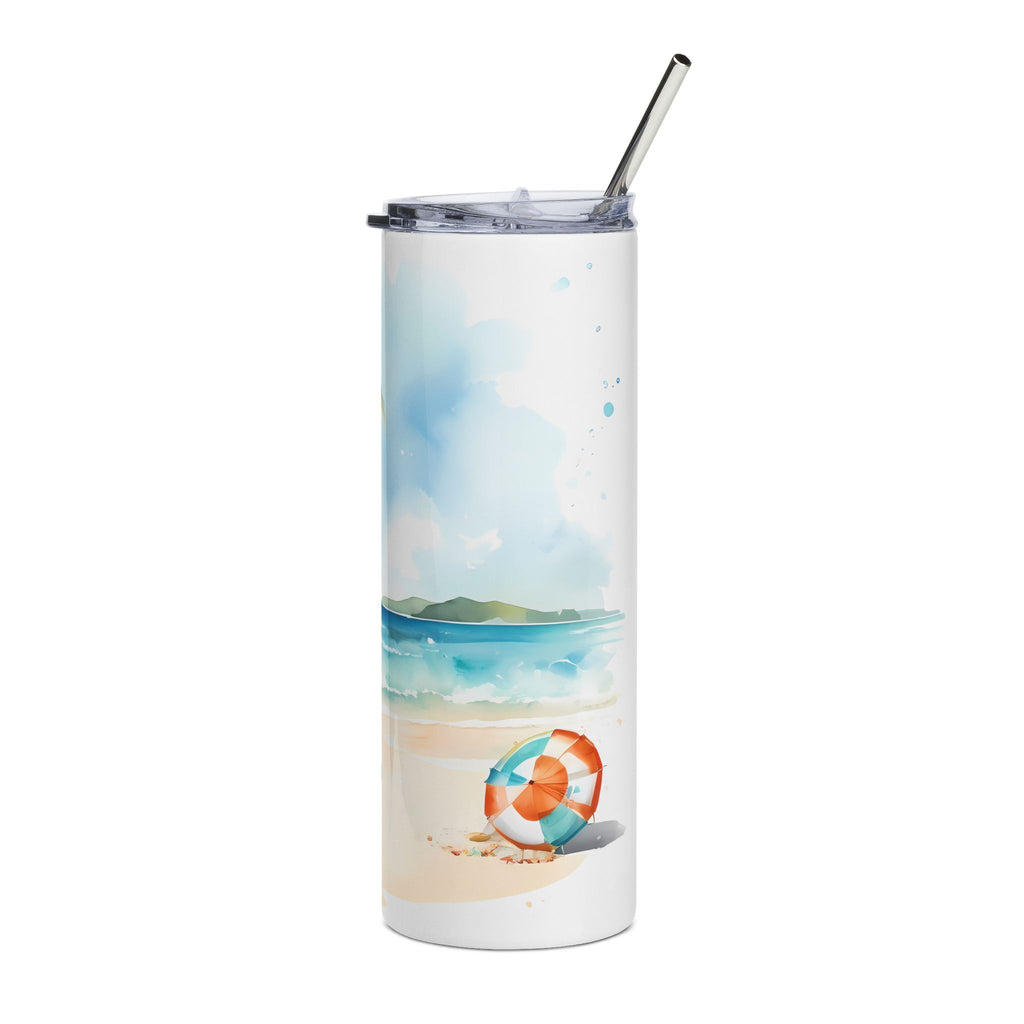Beach Palm 20oz Stainless Steel Tumbler – Tropical Seaside Drinkware