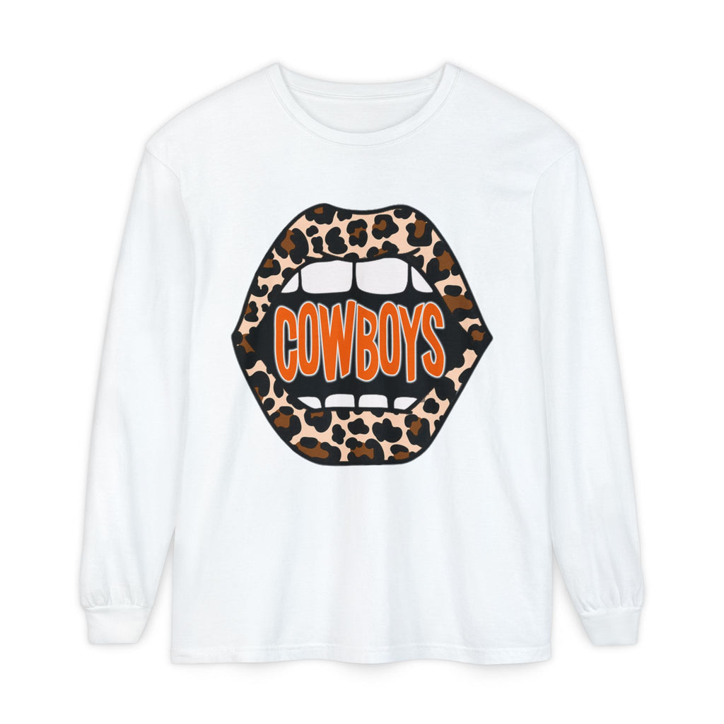 Cowboys Leopard Lips Long Sleeve Tee