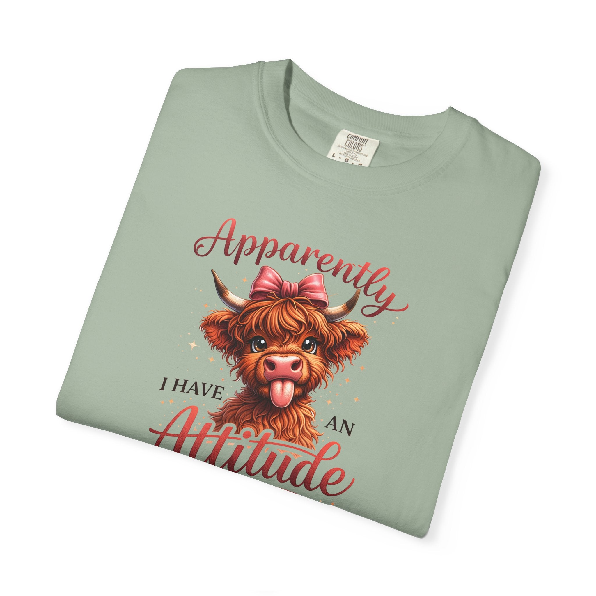 Attitude Highland Cow T-Shirt — "Apparently I Have an Attitude" Cute Cow Graphic Tee