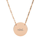 Engraved Circle Necklace — "Mimi." Personalized Pendant Gift