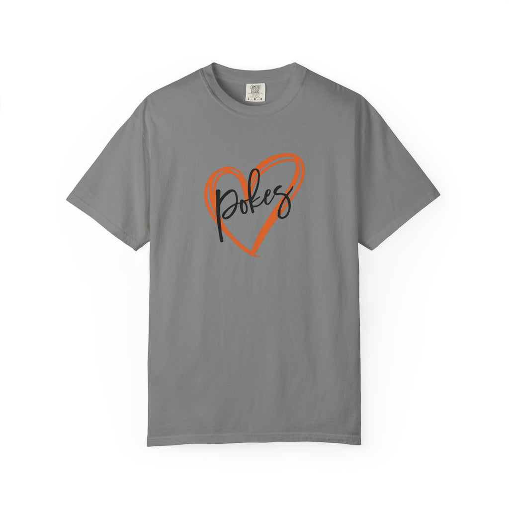 Go Pokes Heart Script T‑Shirt