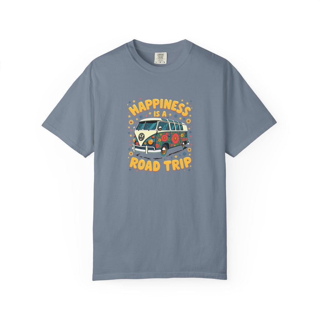 Road Trip T-Shirt — "Happiness Is A Road Trip" Vintage Camper Tee