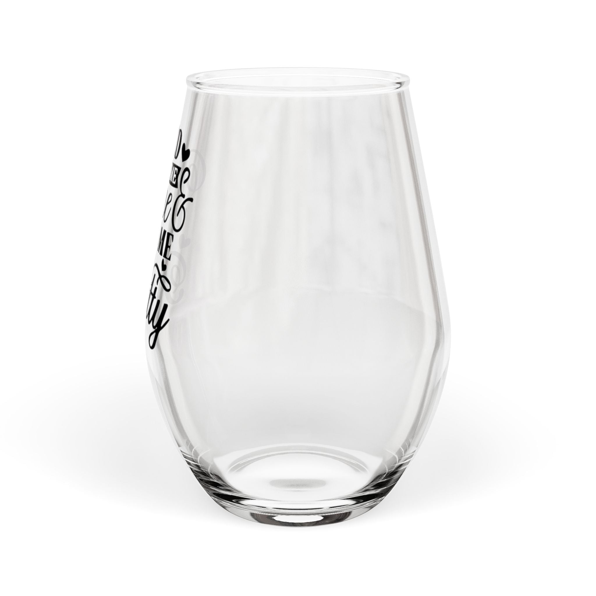 Stemless Wine Glass – "Feed Me Wine & Tell Me I’m Pretty" Funny Glass Gift