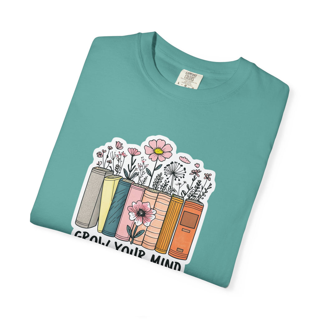 Grow Your Mind Book Stack T-Shirt