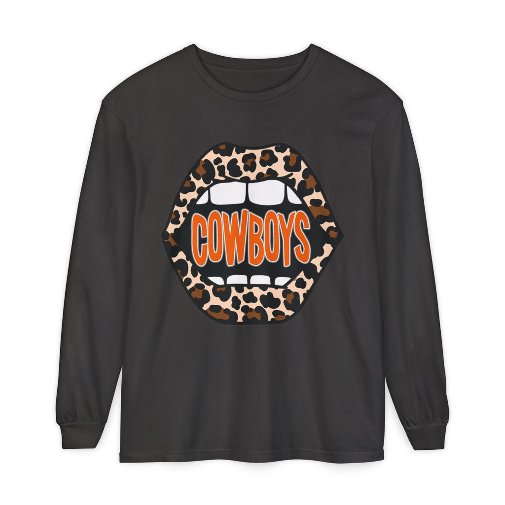 Cowboys Leopard Lips Long Sleeve Tee