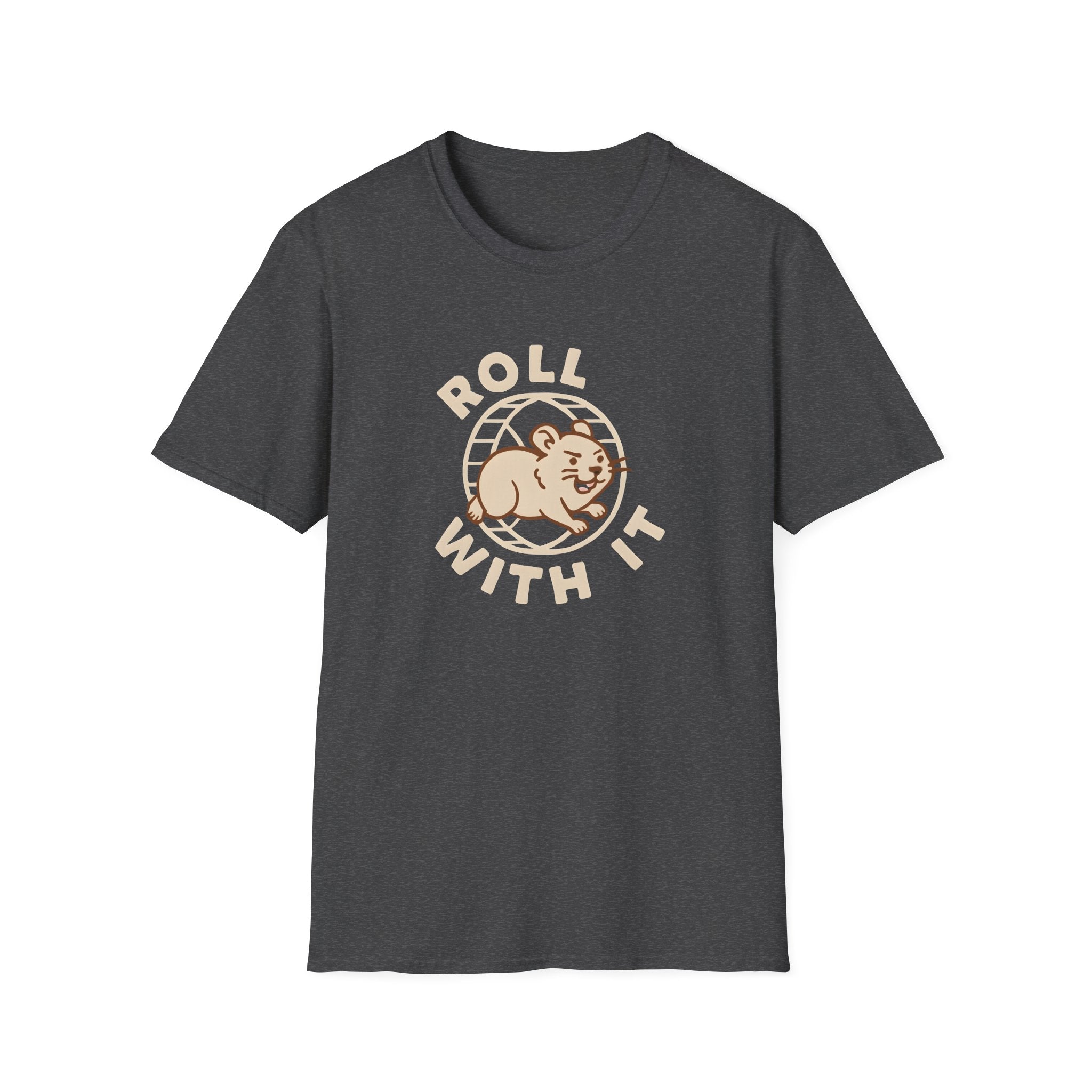 T-Shirt — "Roll With It" Cute Hamster Graphic Tee