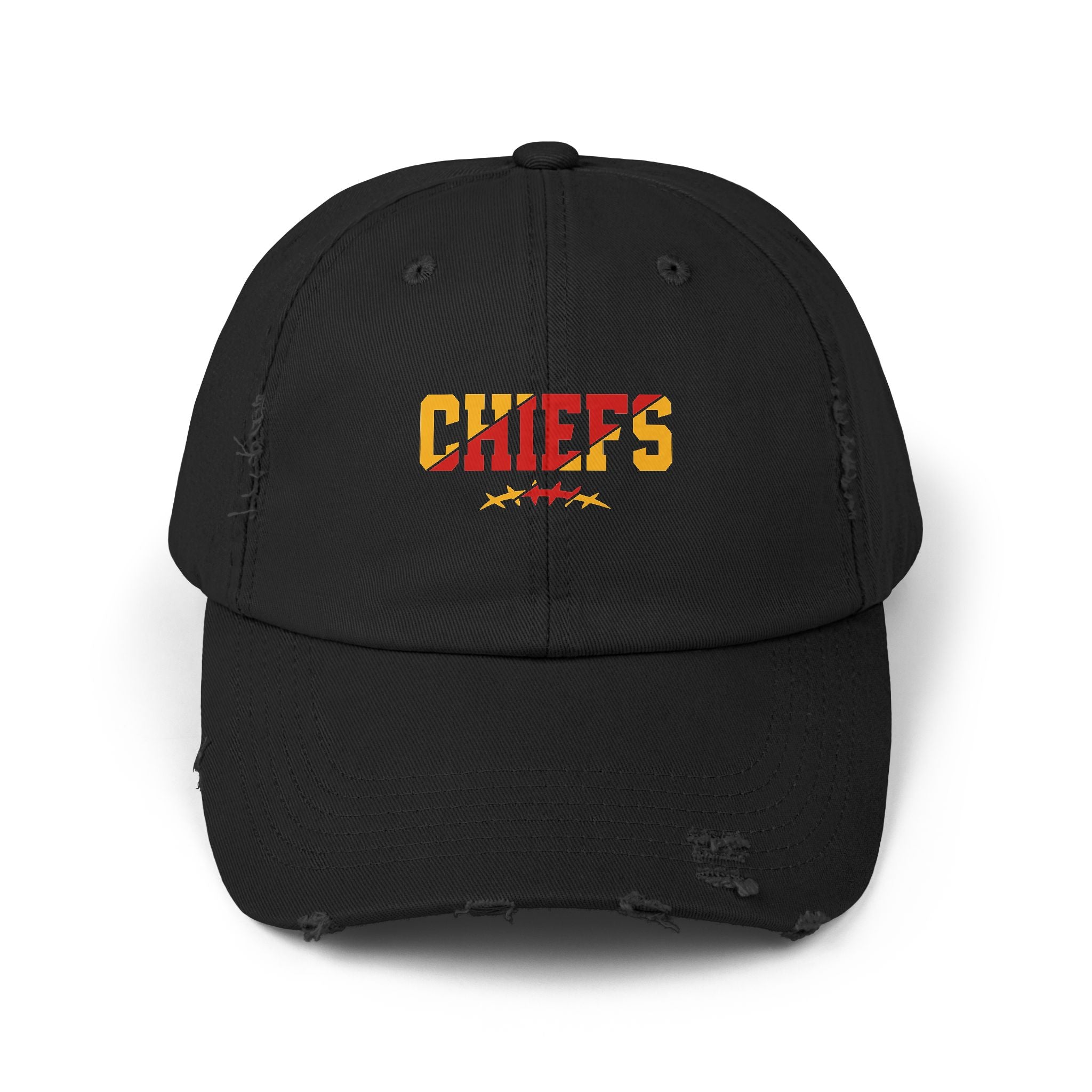 Distressed Chiefs Baseball Cap — Vintage Football Fan Hat