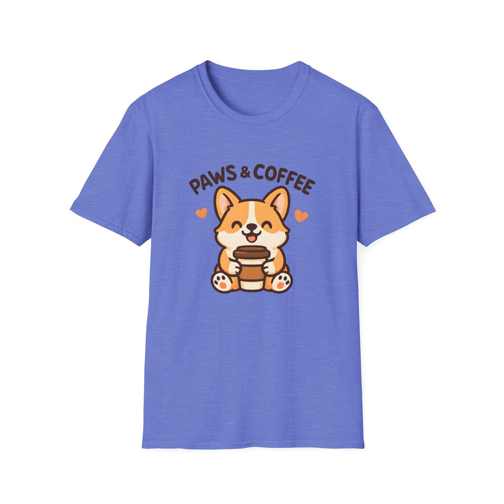 Paws & Coffee Corgi T-Shirt — Cute Dog Lover Coffee Tee