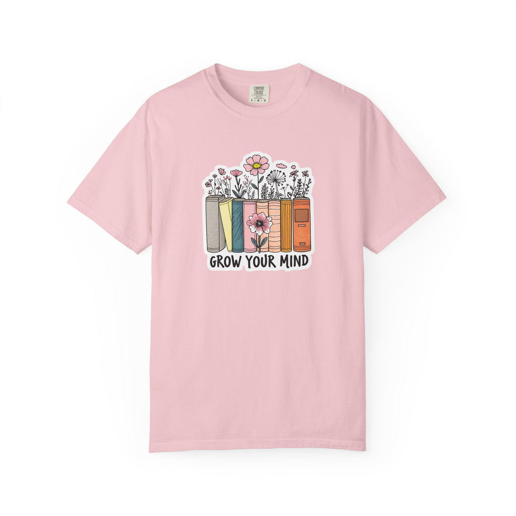 Grow Your Mind Book Stack T-Shirt