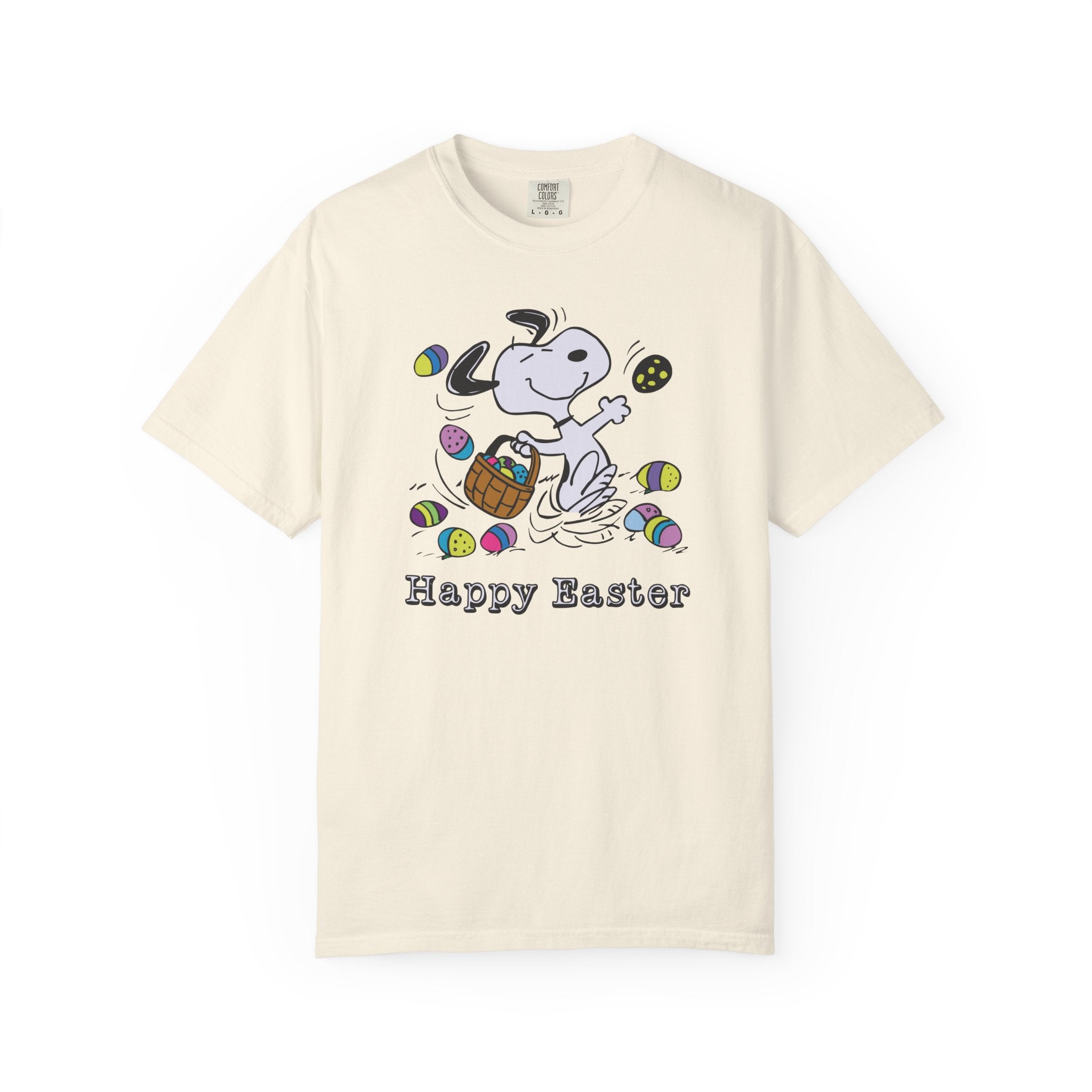 Easter Snoopy T-Shirt — "Happy Easter" Cartoon Egg Hunt Tee