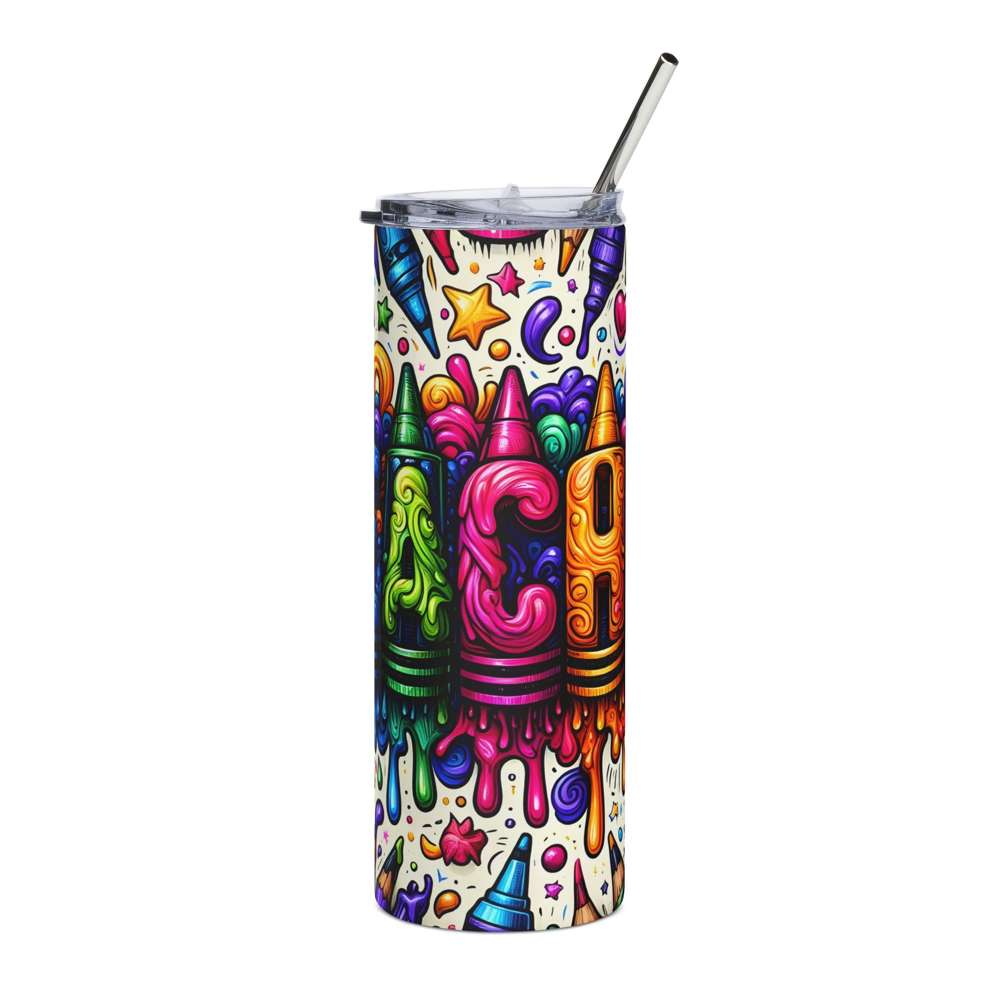 Colorful Drippy Crayon Teacher 20oz Tumbler