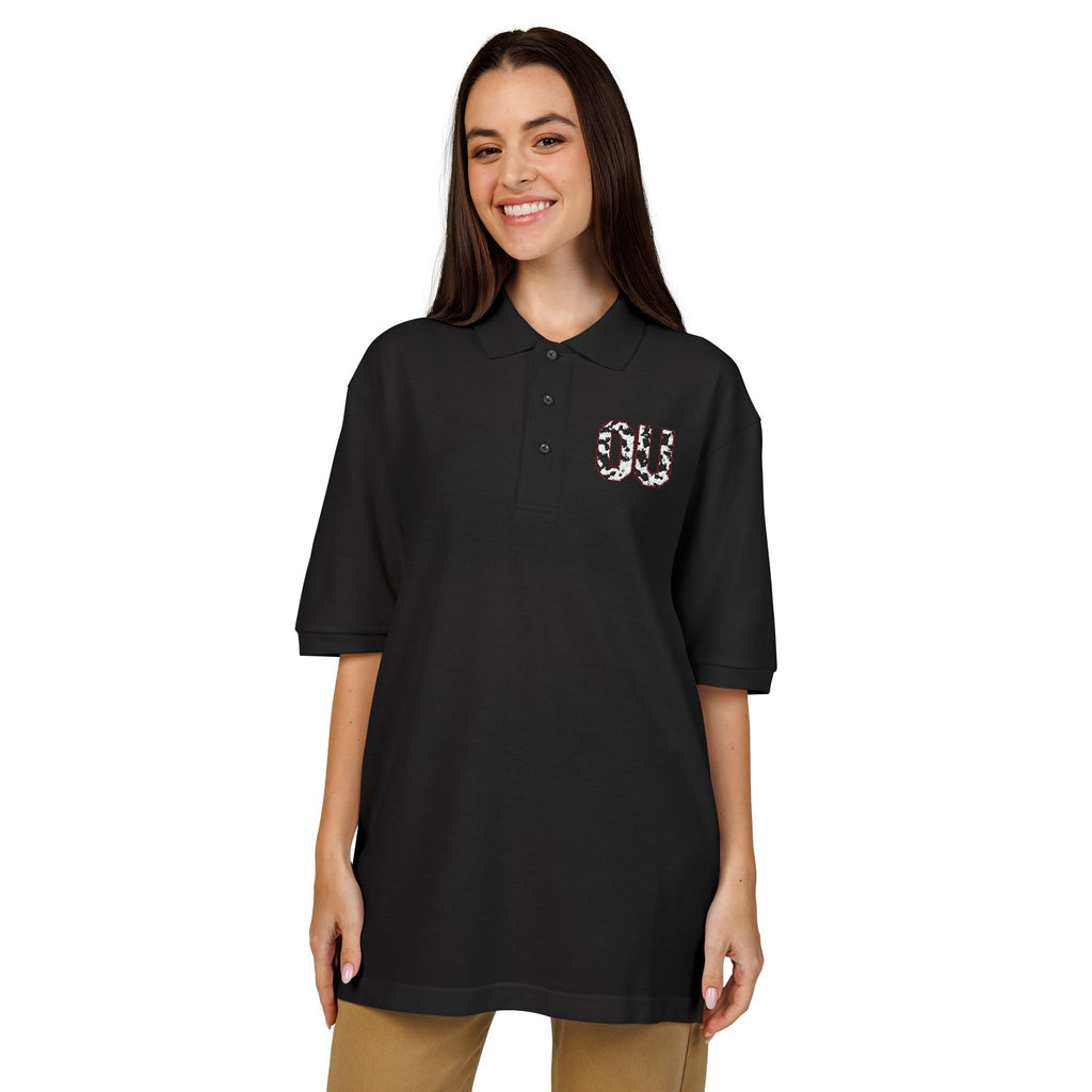 Embroidered 'OU'  Polo Shirt