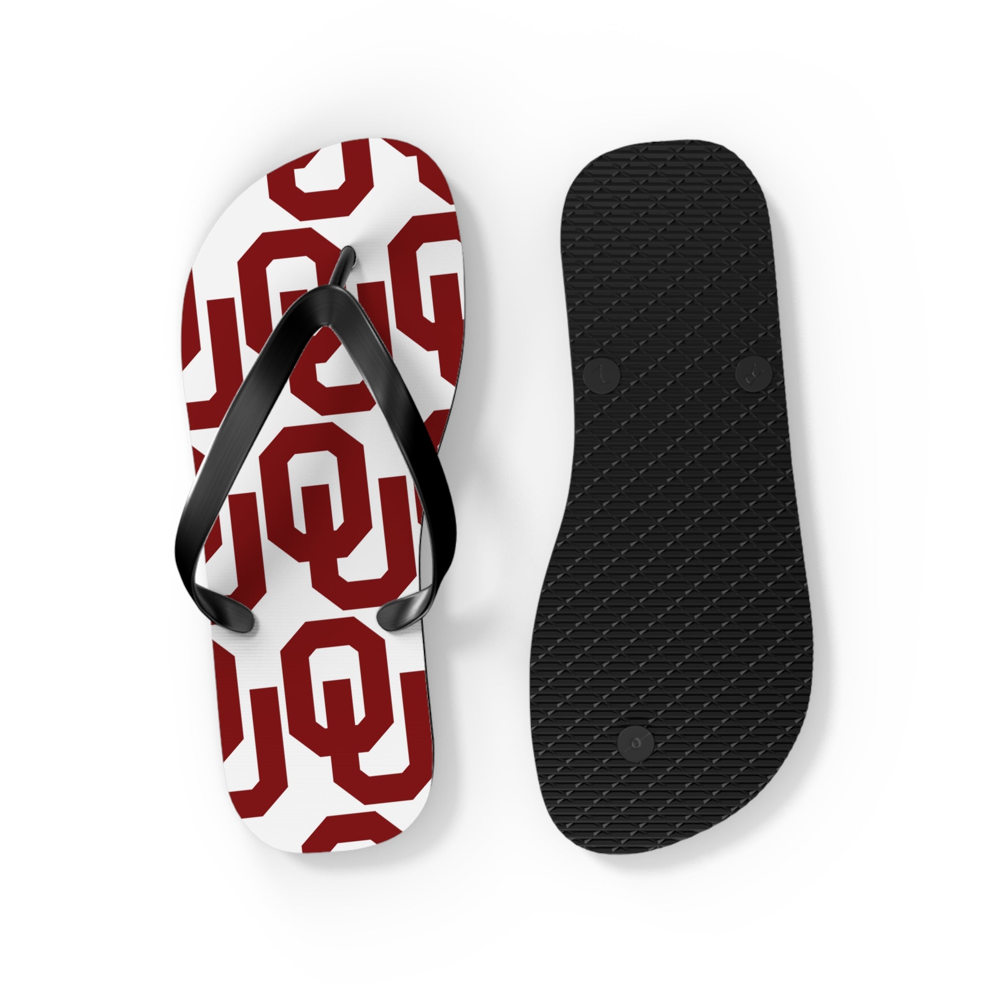 OU Crimson Logo Flip Flops — College Pride Beach Sandals