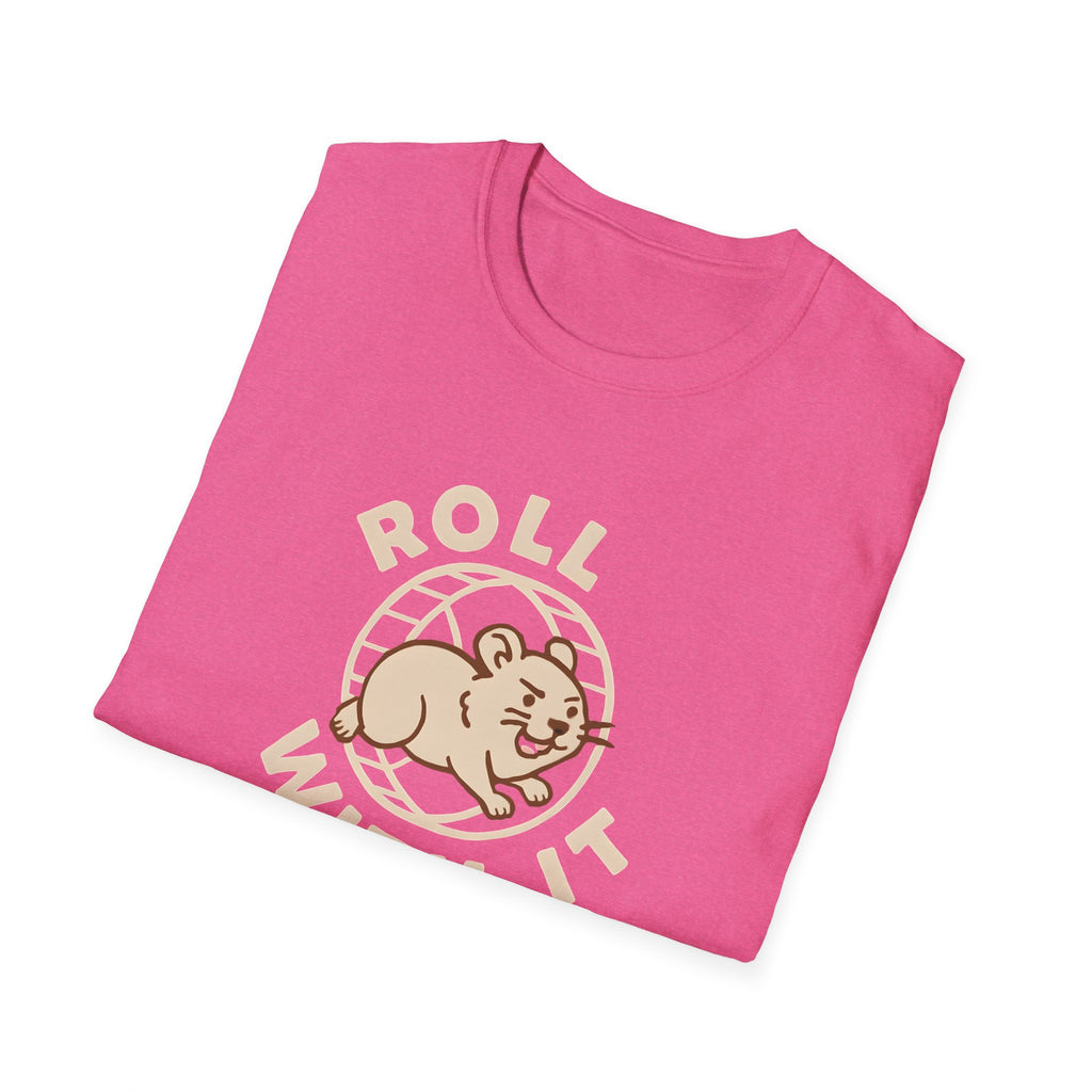 T-Shirt — "Roll With It" Cute Hamster Graphic Tee