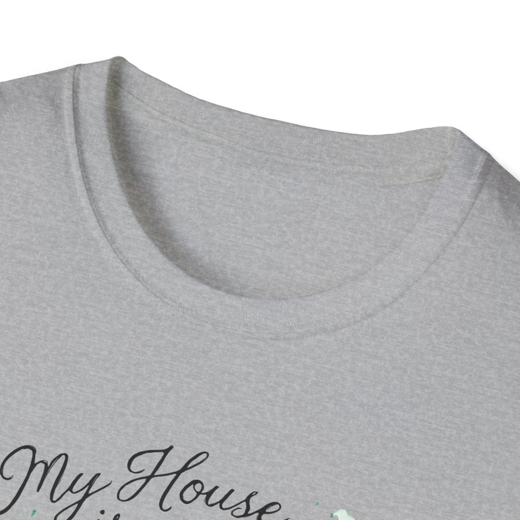Dog House Watercolor T-Shirt — "My House is a Zoo" Cute Pet Lover Tee