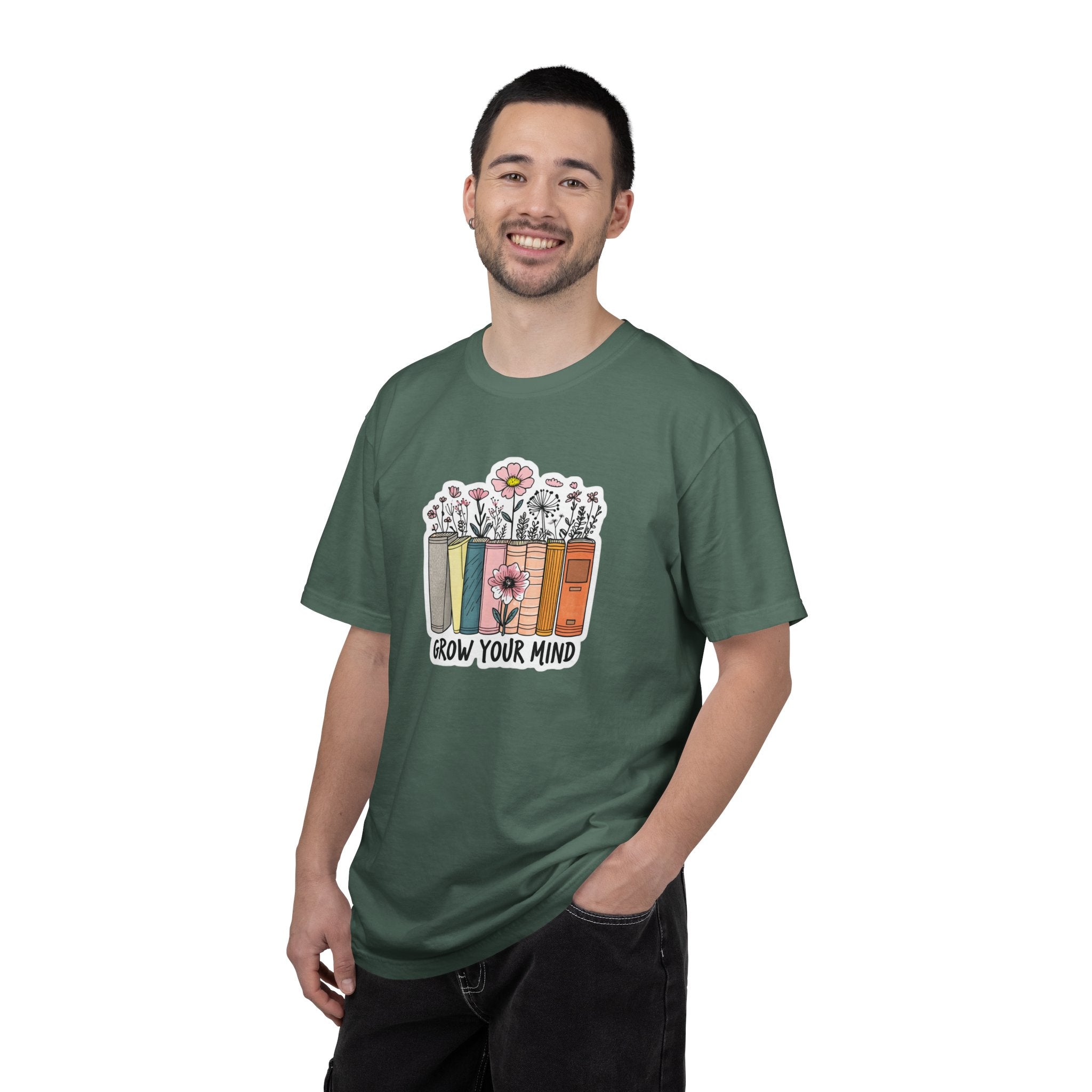 Grow Your Mind Book Stack T-Shirt