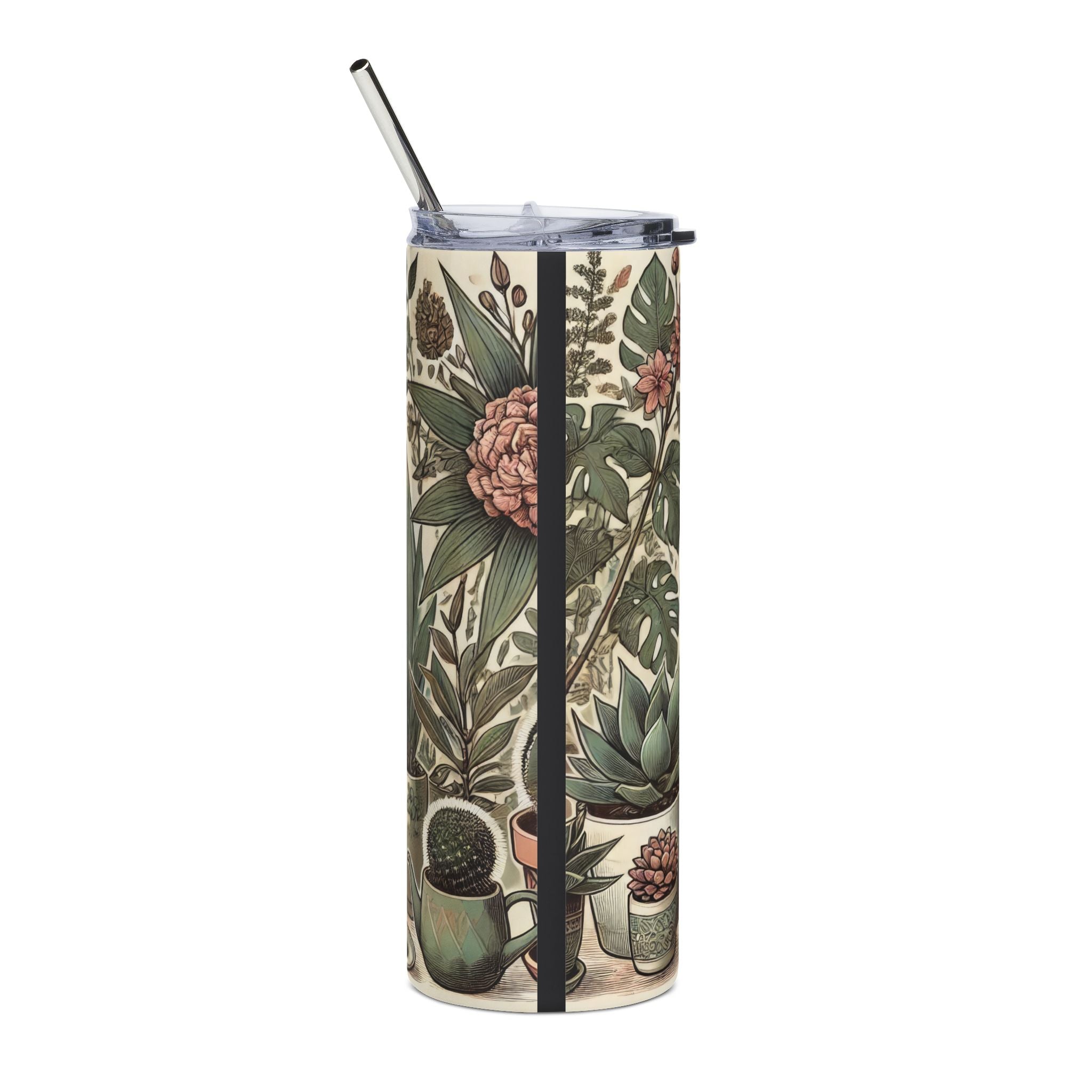 Crazy Plant Lady 20oz Stainless Steel Tumbler — Floral Succulent Travel Mug